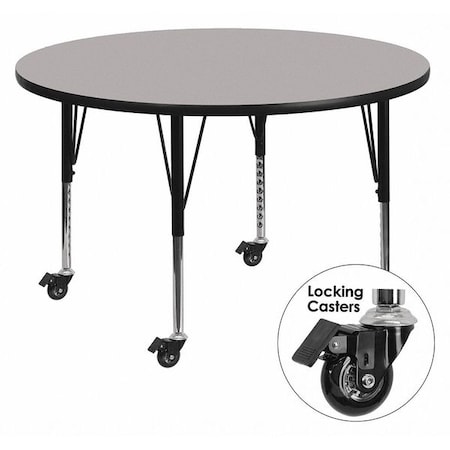 Round Actvity Table, Round, Gray, Lckng Cstrs, 42