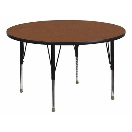 Round Activity Table, Laminate, Wood Grain MPN:XU-A42-RND-OAK-H-P-GG