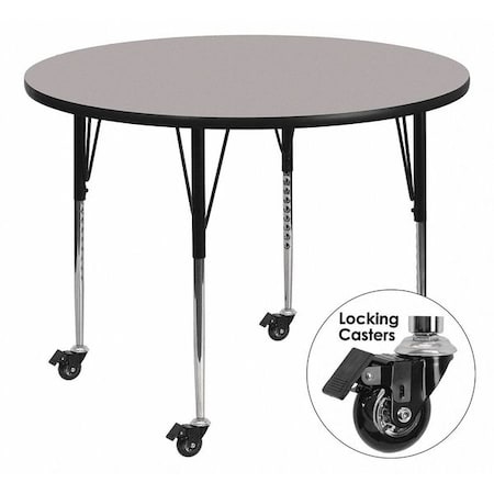 Round Activity Table, Laminate, Grey MPN:XU-A48-RND-GY-H-A-CAS-GG