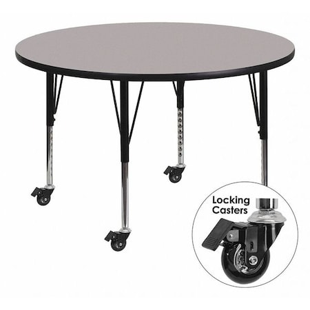 Round Activity Table, Laminate, Grey MPN:XU-A48-RND-GY-H-P-CAS-GG