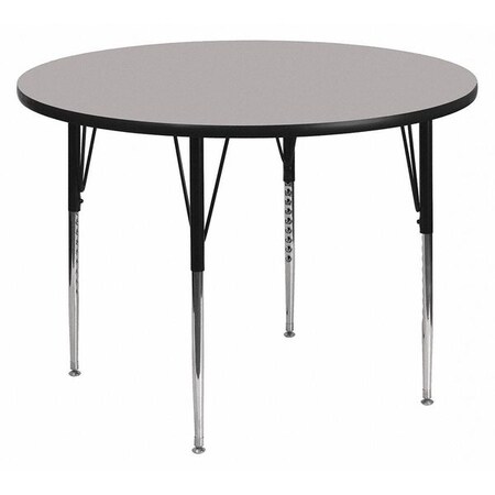 Round Activity Table, Chrome, Laminate, Particleboard, Steel, Grey MPN:XU-A48-RND-GY-T-A-GG