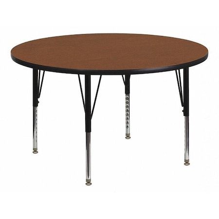 Round Activity Table, Laminate, Wood Grain MPN:XU-A48-RND-OAK-H-P-GG