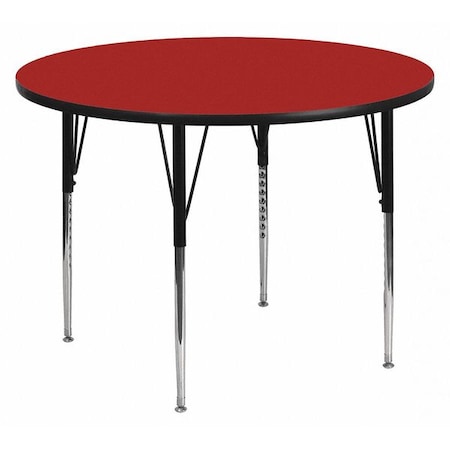Round Activity Table, Chrome, Laminate, Particleboard, Steel, Red MPN:XU-A48-RND-RED-T-A-GG