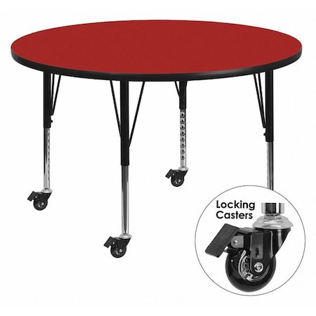 Round Activity Table, Laminate, Red MPN:XU-A48-RND-RED-T-P-CAS-GG