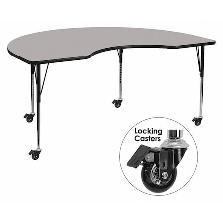 Kidney Activity Table, Laminate, Grey MPN:XU-A4872-KIDNY-GY-T-A-CAS-GG