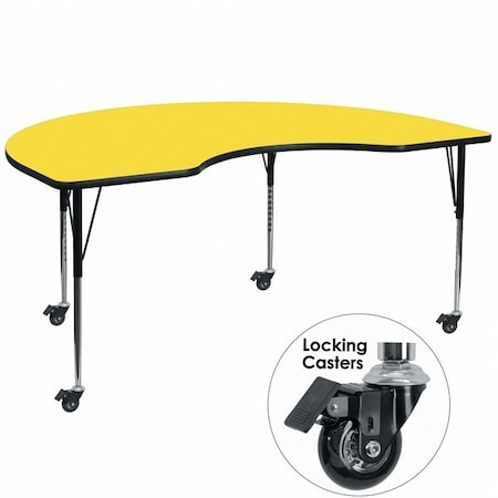 Kidney Activity Table, Laminate, Yellow MPN:XU-A4872-KIDNY-YEL-H-A-CAS-GG