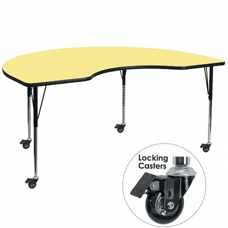 Kidney Activity Table, Laminate, Yellow MPN:XU-A4872-KIDNY-YEL-T-A-CAS-GG