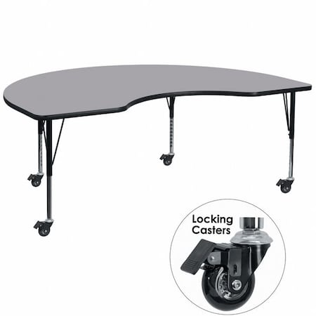 Kidney Activity Table, Laminate, Grey MPN:XU-A4896-KIDNY-GY-H-P-CAS-GG