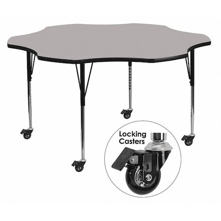 Flower Activity Table, Laminate, Grey MPN:XU-A60-FLR-GY-T-A-CAS-GG