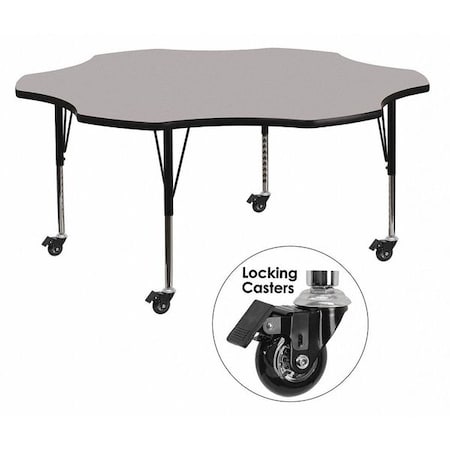 Flower Activity Table, Laminate, Grey MPN:XU-A60-FLR-GY-T-P-CAS-GG