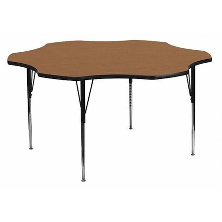 Flower Activity Table, Laminate, Wood Grain MPN:XU-A60-FLR-OAK-T-A-GG