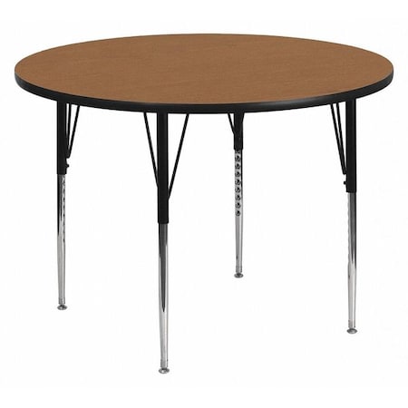 Round Activity Table, Laminate, Wood Grain MPN:XU-A60-RND-OAK-T-A-GG