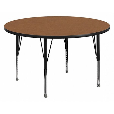 Round Activity Table, Laminate, Wood Grain MPN:XU-A60-RND-OAK-T-P-GG