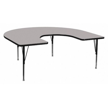 Horseshoe Activity Table, Laminate, Grey MPN:XU-A6066-HRSE-GY-T-P-GG