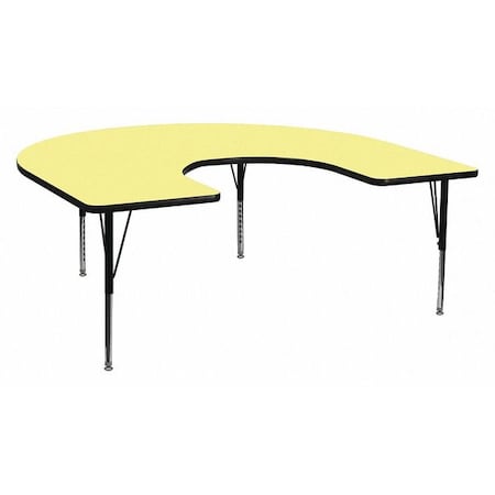 Horseshoe Activity Table, Laminate, Yellow MPN:XU-A6066-HRSE-YEL-T-P-GG
