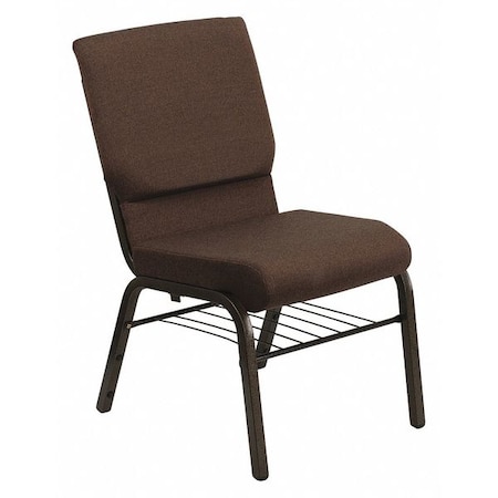 Fabric Church Chair w/Book Rack, Brown MPN:XU-CH-60096-BN-BAS-GG