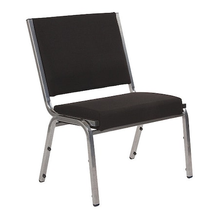 Contemporary Chair Hercules Bar Chair, Slvr Frm, Blk Fbrc, No Arms, 18