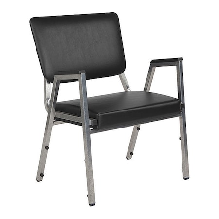 Contemporary Chair Hercules Bariatric Armchair, Black Vinyl, Fixed Arms, 18