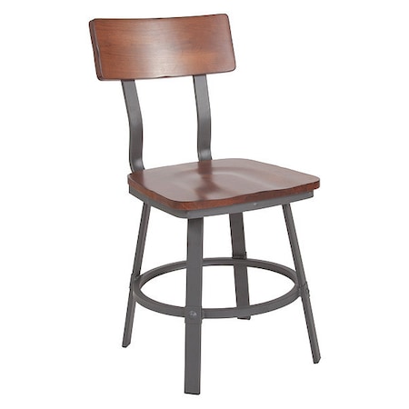 Flint Restaurant Chair, Gray Back, 16-1/4 in W 22-1/4