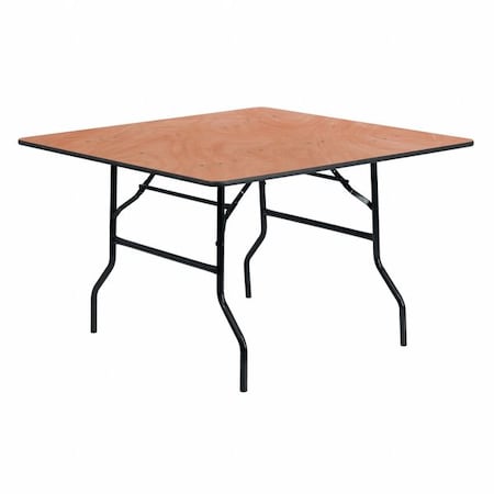 Square Folding Table, Wood Top, Wood Grain MPN:YT-WFFT48-SQ-GG