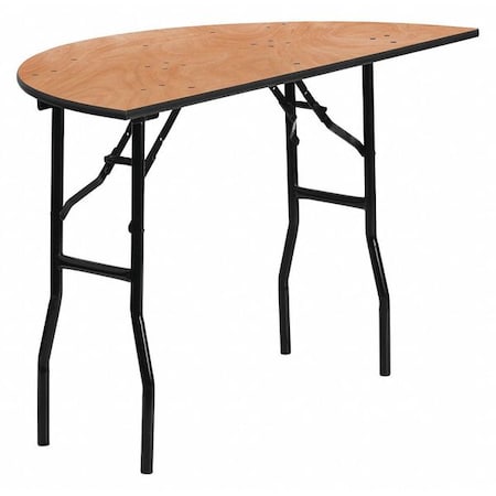 Half Round Folding Table, Wood Top, Wood Grain MPN:YT-WHRFT48-HF-GG