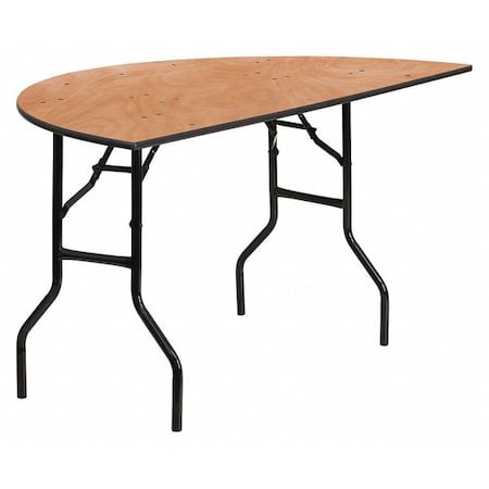 Half Round Folding Table, Wood Top, Wood Grain MPN:YT-WHRFT60-HF-GG