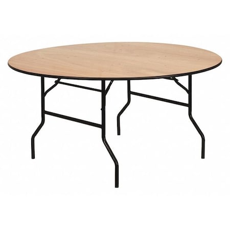 Round Folding Table, Wood Top, Wood Grain MPN:YT-WRFT60-TBL-GG