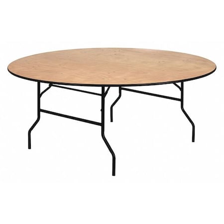 Round Folding Table, Wood Top, Wood Grain MPN:YT-WRFT72-TBL-GG