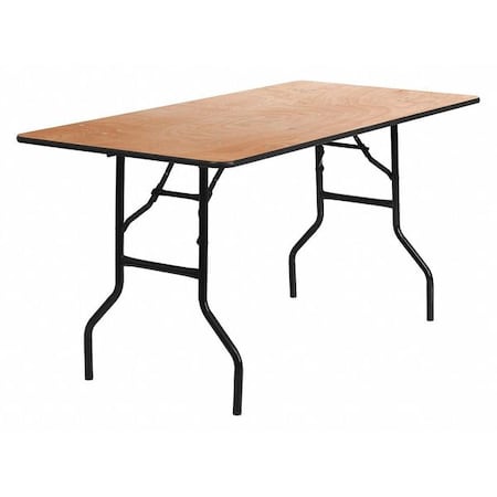 Rectangle Folding Table, Wood Top, Wood Grain MPN:YT-WTFT30X60-TBL-GG