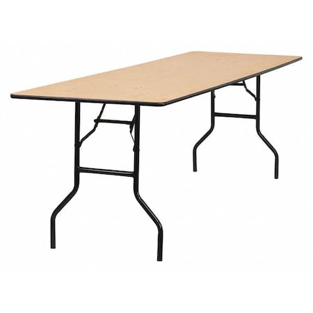 Rectangle Folding Table, Wood Top, Wood Grain MPN:YT-WTFT30X96-TBL-GG