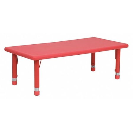 Rectangle Activity Table, Plastic, Steel, Red MPN:YU-YCX-001-2-RECT-TBL-RED-GG