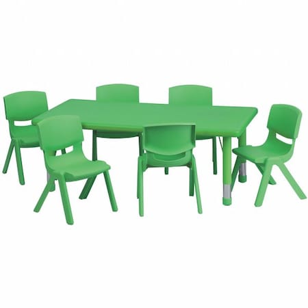 Rectangle Activity Table, Plastic, Steel, Green MPN:YU-YCX-0013-2-RECT-TBL-GREEN-E-GG