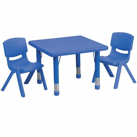 Square Activity Table, Plastic, Steel, Blue MPN:YU-YCX-0023-2-SQR-TBL-BLUE-R-GG