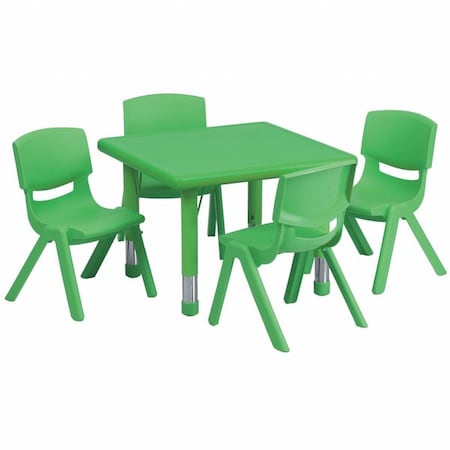 Square Activity Table, Plastic, Steel, Green MPN:YU-YCX-0023-2-SQR-TBL-GREEN-E-GG