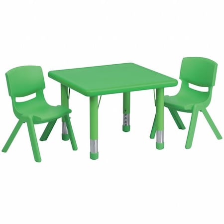 Square Activity Table, Plastic, Steel, Green MPN:YU-YCX-0023-2-SQR-TBL-GREEN-R-GG