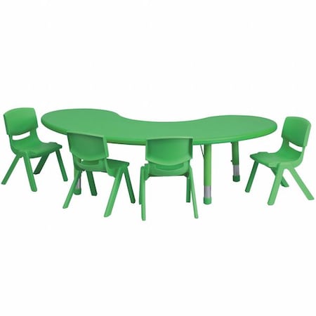 Kidney Activity Table, Plastic, Steel, Green MPN:YU-YCX-0043-2-MOON-TBL-GREEN-E-GG