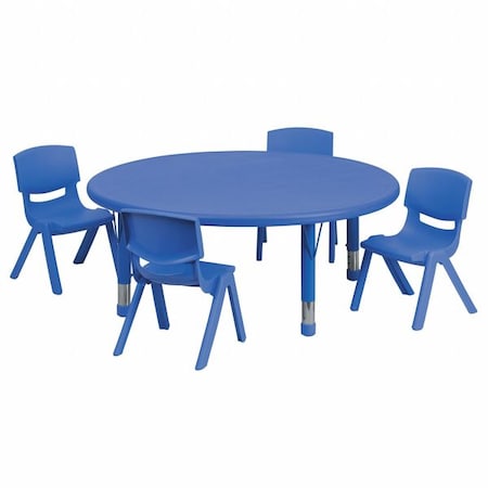 Round Activity Table, Plastic, Steel, Blue MPN:YU-YCX-0053-2-ROUND-TBL-BLUE-E-GG