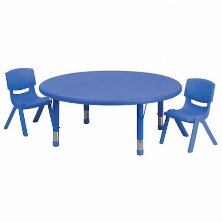 Round Activity Table, Plastic, Steel, Blue MPN:YU-YCX-0053-2-ROUND-TBL-BLUE-R-GG