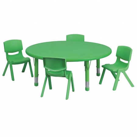 Round Activity Table, Plastic, Steel, Green MPN:YU-YCX-0053-2-ROUND-TBL-GREEN-E-GG