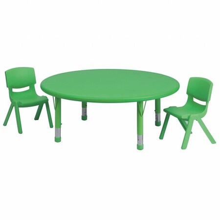 Round Activity Table, Plastic, Steel, Green MPN:YU-YCX-0053-2-ROUND-TBL-GREEN-R-GG