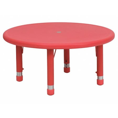Round Activity Table, Plastic, Steel, Red MPN:YU-YCX-007-2-ROUND-TBL-RED-GG