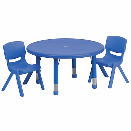 Round Activity Table, Plastic, Steel, Blue MPN:YU-YCX-0073-2-ROUND-TBL-BLUE-R-GG
