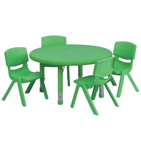 Round Activity Table, Plastic, Steel, Green MPN:YU-YCX-0073-2-ROUND-TBL-GREEN-E-GG