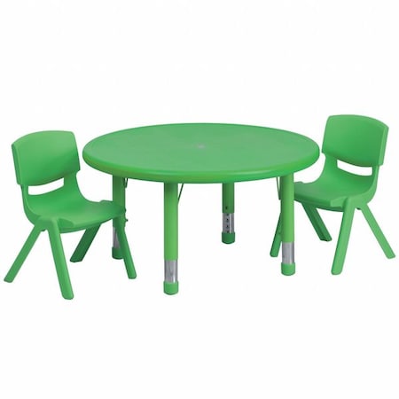 Round Activity Table, Plastic, Steel, Green MPN:YU-YCX-0073-2-ROUND-TBL-GREEN-R-GG