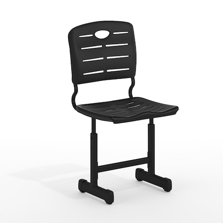 Student Chair, Black Back, 16-1/4 in W 15-1/4