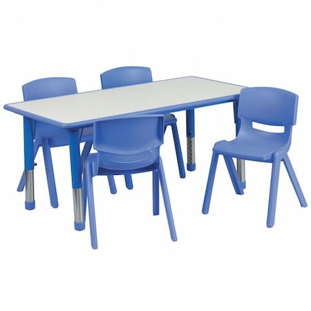 Rectangle Activity Table, Plastic, Steel, Grey MPN:YU-YCY-060-0034-RECT-TBL-BLUE-GG