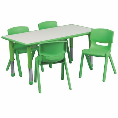 Rectangle Activity Table, Plastic, Steel, Grey MPN:YU-YCY-060-0034-RECT-TBL-GREEN-GG