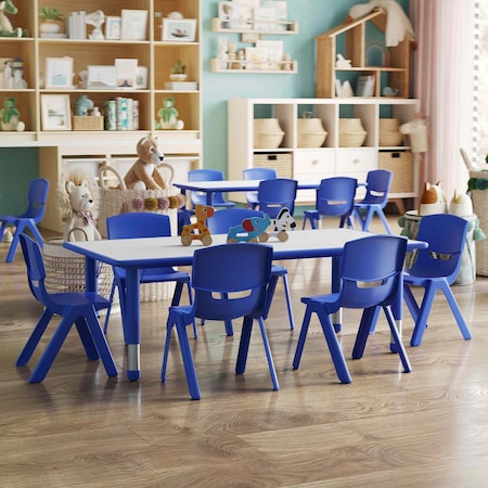 Rectangle Activity Table, Plastic, Steel, Grey MPN:YU-YCY-060-0036-RECT-TBL-BLUE-GG