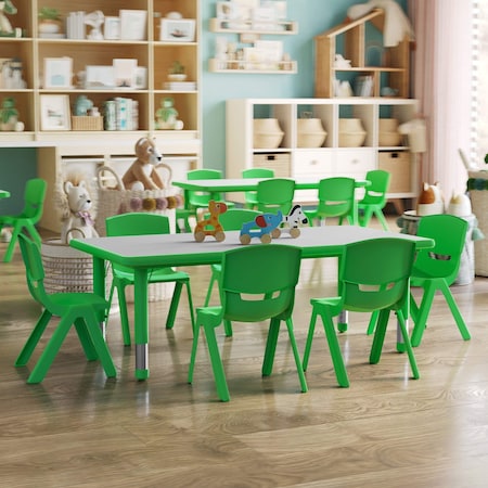 Rectangle Activity Table, Plastic, Steel, Grey MPN:YU-YCY-060-0036-RECT-TBL-GREEN-GG