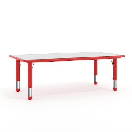 Rectangle Activity Table, Plastic, Steel, Red MPN:YU-YCY-060-RECT-TBL-RED-GG